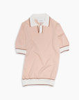 Peach Knitted Cotton Polo