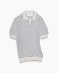 Ice Grey Knitted Cotton Polo