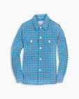 Cobalt Blue Geometric Weave Overshirt