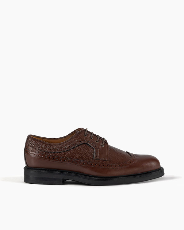Brown Wing-Tip Brogue Shoes