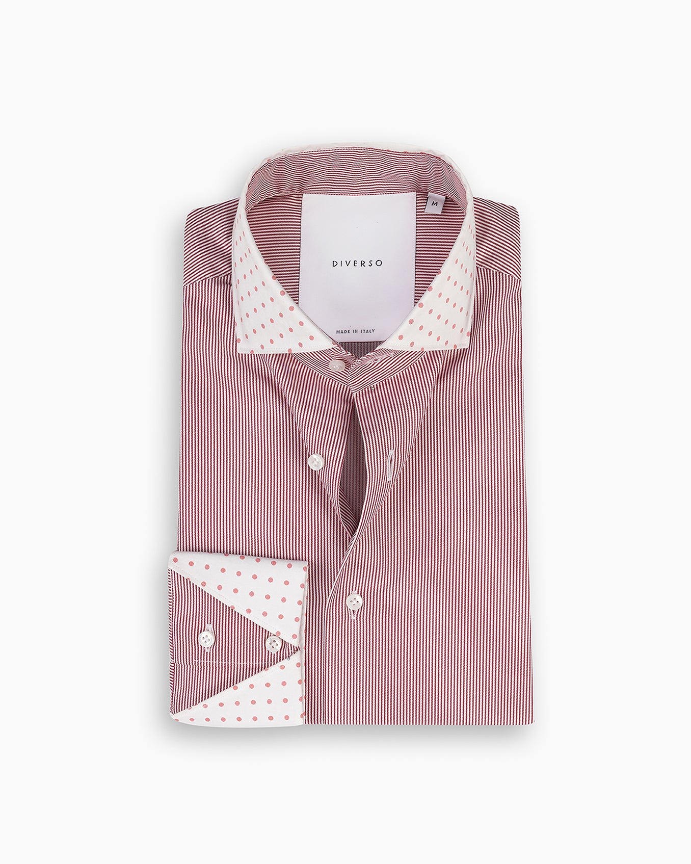 Burgundy Needle-Stripe Contrast Veil Shirt