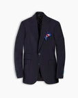Navy Contrast Wool Blazer