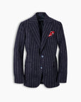 Navy Chalk Stripe Notch Blazer