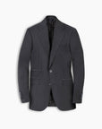 Grey Contrast Wool Blazer