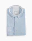 Pale Blue Crushed Seersucker Button Down Shirt