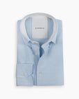 Pale Blue Crushed Seersucker Button Down Shirt