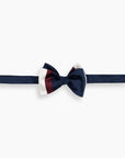 Navy Contrast Patchwork Handmade Bow Tie