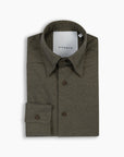 Olive Cotton-Cashmere Nascosto Shirt