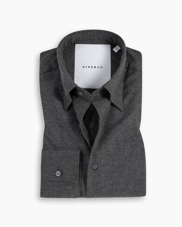 Dark Grey Cotton-Cashmere Nascosto Shirt