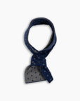 Navy & Grey Cross Lambswool Mini Scarf