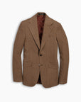 Warm Tan Prince of Wales Wool & Cashmere Blazer