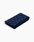 Navy & Grey Cross Lambswool Mini Scarf