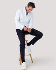 Pale Blue Oxford Twin Trim Shirt