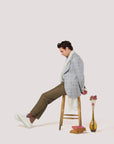 Grey Prince of Wales Linen & Silk Blazer