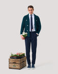 Bottle Green Knitted Merino Blazer