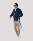 Navy Seersucker Overshirt
