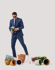 Navy Wool, Silk & Linen Blazer