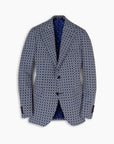 Ink Blue Geometric Cotton Blazer
