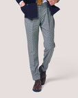 Monochrome Check Wool Pleated Pant