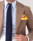 Gold Anderson Hand-Rolled Printed Silk Pocket Square