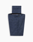 Navy Wool, Silk & Linen Pleated Pant