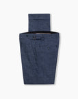 Navy Wool, Silk & Linen Pleated Pant