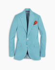 Pastel Green Ultra Peak Hopsack Wool Blazer