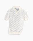 Off White Floral Knitted Polo
