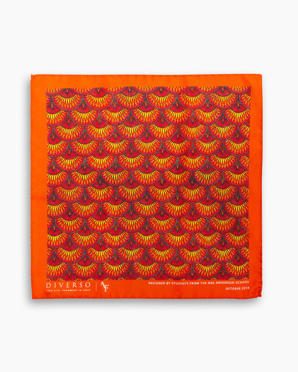 Sunset Anderson Hand-Rolled Printed Silk Pocket Square