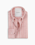 Pastel Red Textured Stripe Shirt