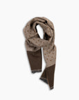 Brown & Tan Polka Print Wool Scarf