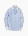 Sky Seersucker Patchwork Shirt