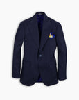 Navy Ultra Peak Hopsack Wool Blazer