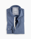 Dusty Blue Cotton-Wool Twin Trim Shirt
