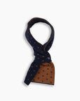 Navy & Ginger Cross Lambswool Mini Scarf