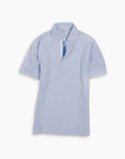 Sky Blue Twin-Trim Short Sleeve Polo