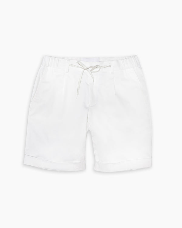 White Cotton Casual Shorts