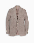 Beige Prince of Wales Linen & Silk Blazer