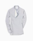 Blue Stripes Seersucker Contrast Popover Shirt