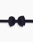 Navy Silk Satin Handmade Bow Tie
