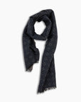 Navy & Grey Pure Cashmere Scarf