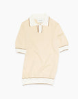 Cream Knitted Cotton Polo