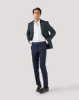 Green Gun-Club Contrast Hip Blazer