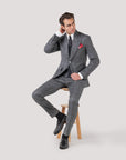 Grey Check Wool & Cashmere Ultra Peak Blazer