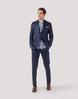 Navy Triple Contrast Wool & Cashmere Blazer