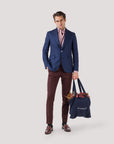 Navy Ultra Peak Hopsack Wool Blazer