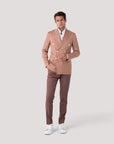 Salmon Wool Double Breasted Blazer