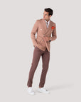 Salmon Wool Double Breasted Blazer
