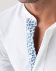 White Contrast Giro-Inglese Popover Shirt