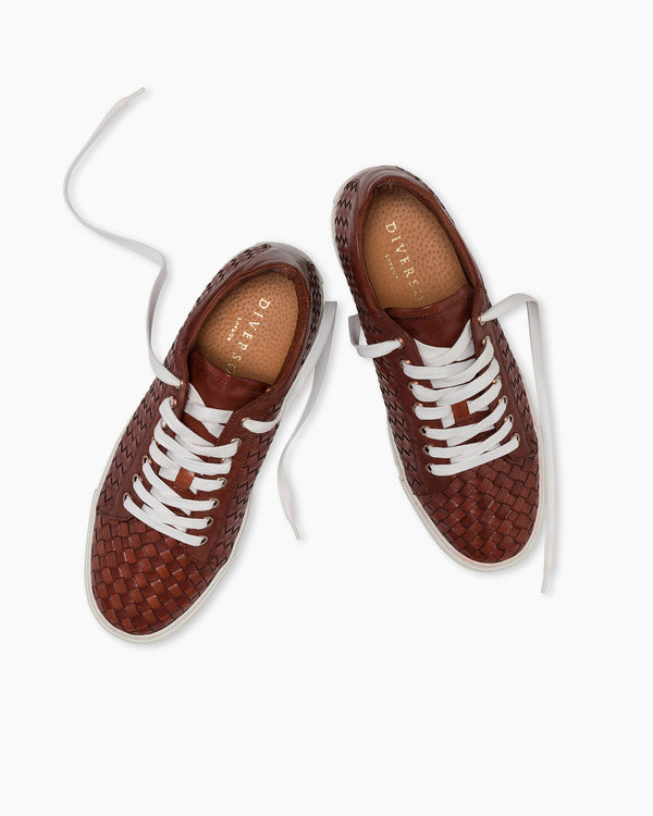 Mahogany Dip-Dye Woven Sneakers